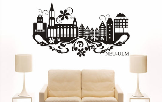 WANDTATTOO e848 Skyline Stadt - Neu-Ulm (Deutschland) Design 3