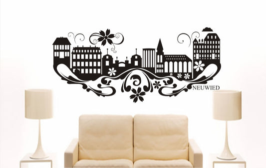 WANDTATTOO e849 Skyline Stadt - Neuwied (Deutschland) Design 3