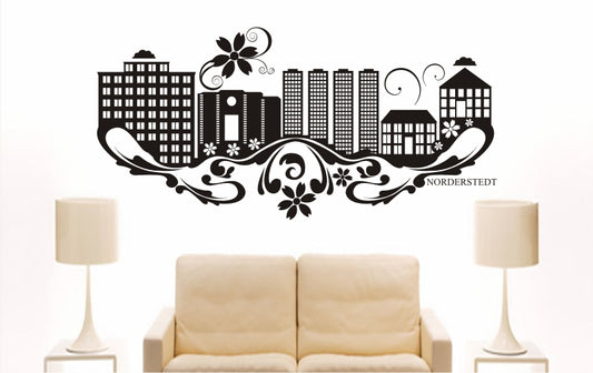 WANDTATTOO e850 Skyline Stadt - Norderstedt (Deutschland) Design 3