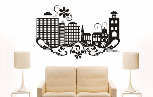 WANDTATTOO e851 Skyline Stadt - Nordhorn (Deutschland) Design 3