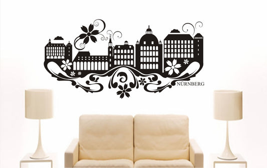 WANDTATTOO e852 Skyline Stadt - Nürnberg (Deutschland) Design 3