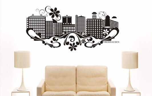 WANDTATTOO e853 Skyline Stadt - Oberhausen (Deutschland) Design 3