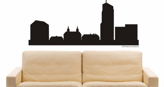 WANDTATTOO e854 Skyline Stadt - Offenbach am Main (Deutschland) Design 1