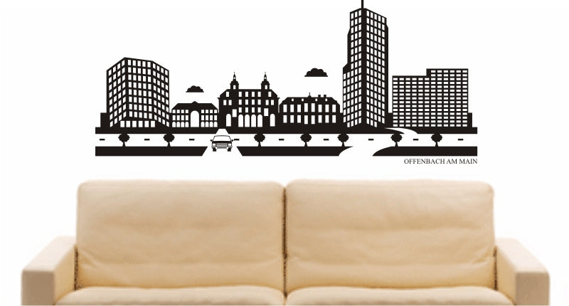 WANDTATTOO e854 Skyline Stadt - Offenbach am Main (Deutschland) Design 2