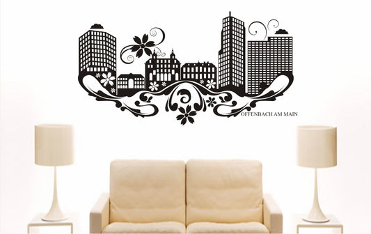 WANDTATTOO e854 Skyline Stadt - Offenbach am Main (Deutschland) Design 3