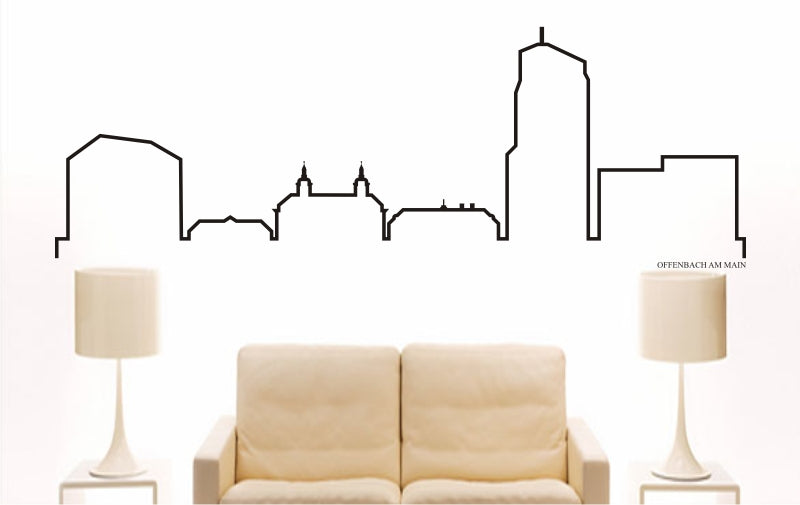 WANDTATTOO e854 Skyline Stadt - Offenbach am Main (Deutschland) Design 4