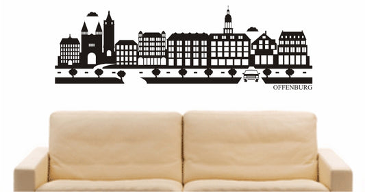 WANDTATTOO e855 Skyline Stadt - Offenburg (Deutschland) Design 2