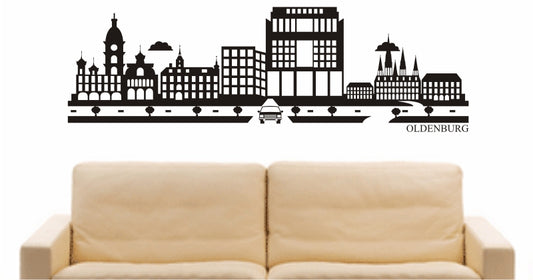 WANDTATTOO e856 Skyline Stadt - Oldenburg (Deutschland) Design 2