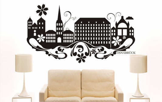 WANDTATTOO e857 Skyline Stadt - Osnabrück (Deutschland) Design 3