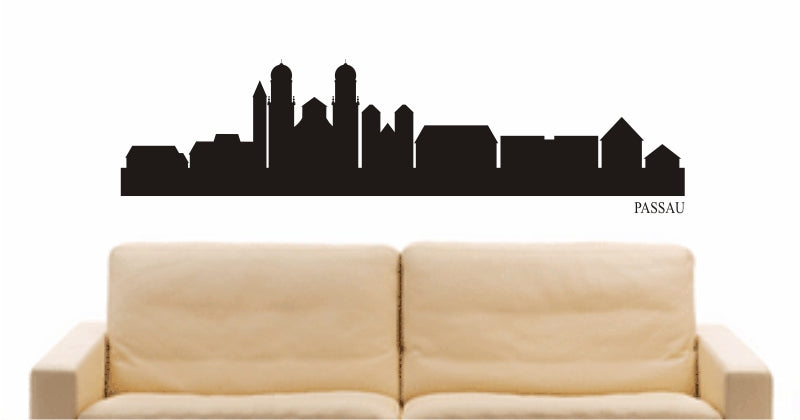 WANDTATTOO e859 Skyline Stadt - Passau (Deutschland) Design 1