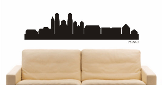 WANDTATTOO e859 Skyline Stadt - Passau (Deutschland) Design 1