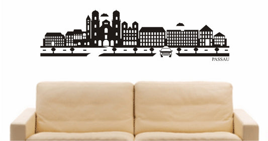 WANDTATTOO e859 Skyline Stadt - Passau (Deutschland) Design 2
