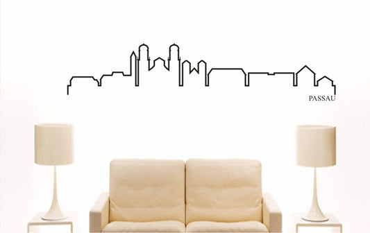 WANDTATTOO e859 Skyline Stadt - Passau (Deutschland) Design 4
