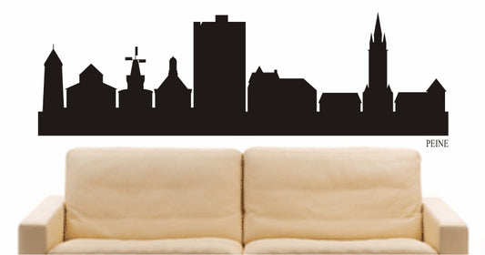 WANDTATTOO e860 Skyline Stadt - Peine (Deutschland) Design 1