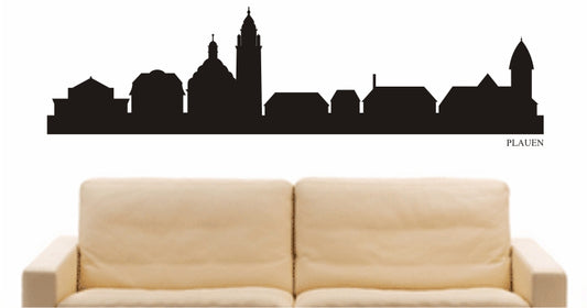 WANDTATTOO e862 Skyline Stadt - Plauen (Deutschland) Design 1