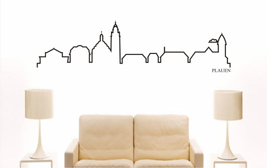 WANDTATTOO e862 Skyline Stadt - Plauen (Deutschland) Design 4