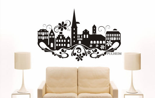 WANDTATTOO e864 Skyline Stadt - Pulheim (Deutschland) Design 3