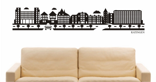 WANDTATTOO e865 Skyline Stadt - Ratingen (Deutschland) Design 2