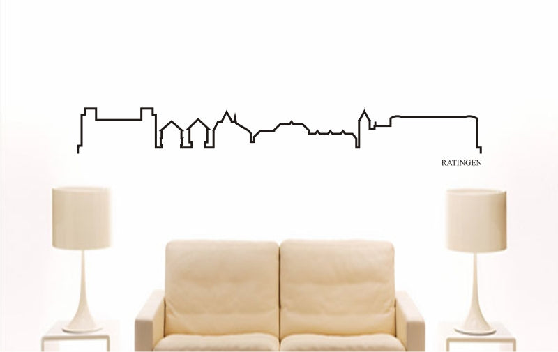 WANDTATTOO e865 Skyline Stadt - Ratingen (Deutschland) Design 4