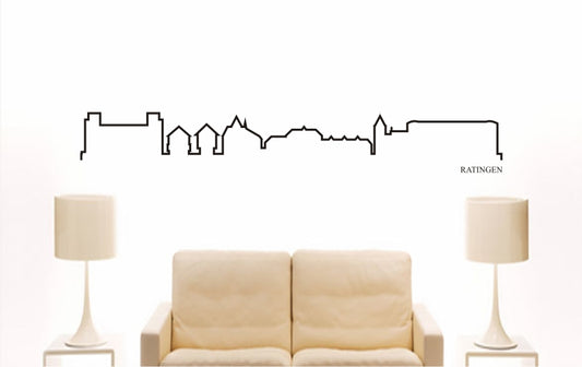 WANDTATTOO e865 Skyline Stadt - Ratingen (Deutschland) Design 4