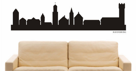 WANDTATTOO e866 Skyline Stadt - Ravensburg (Deutschland) Design 1