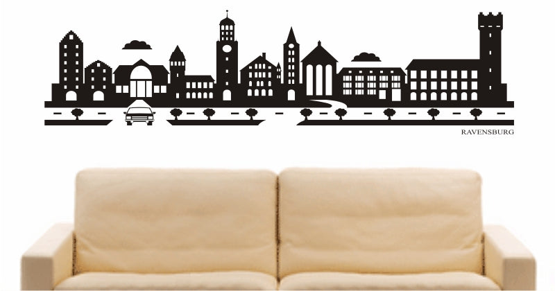 WANDTATTOO e866 Skyline Stadt - Ravensburg (Deutschland) Design 2