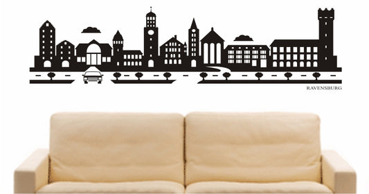 WANDTATTOO e866 Skyline Stadt - Ravensburg (Deutschland) Design 2