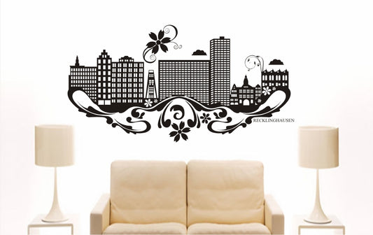WANDTATTOO e867 Skyline Stadt - Recklinghausen (Deutschland) Design 3