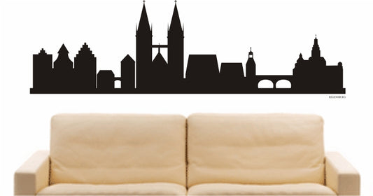 WANDTATTOO e868 Skyline Stadt - Regensburg (Deutschland) Design 1