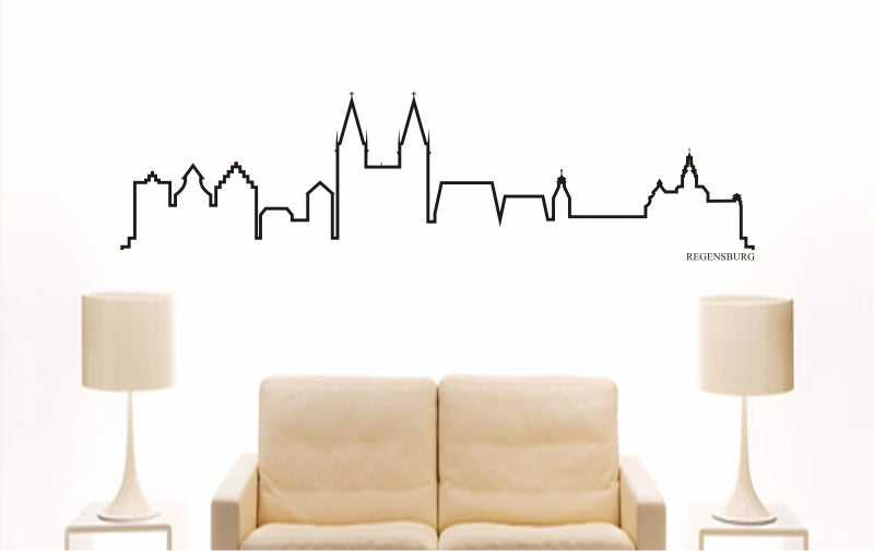 WANDTATTOO e868 Skyline Stadt - Regensburg (Deutschland) Design 4