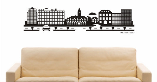 WANDTATTOO e869 Skyline Stadt - Remscheid (Deutschland) Design 2