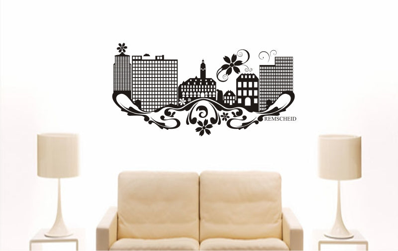 WANDTATTOO e869 Skyline Stadt - Remscheid (Deutschland) Design 3