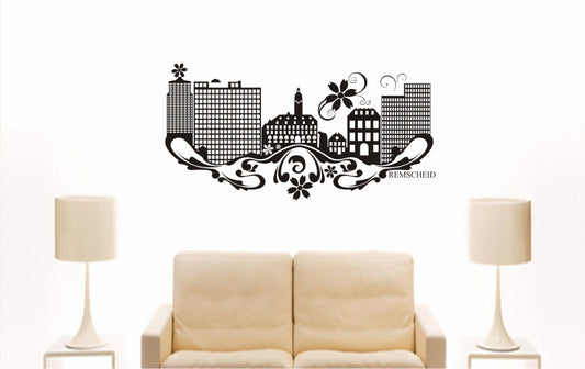 WANDTATTOO e869 Skyline Stadt - Remscheid (Deutschland) Design 3