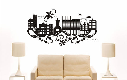 WANDTATTOO e870 Skyline Stadt - Reutlingen (Deutschland) Design 3