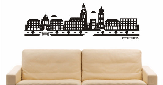 WANDTATTOO e872 Skyline Stadt - Rosenheim (Deutschland) Design 2