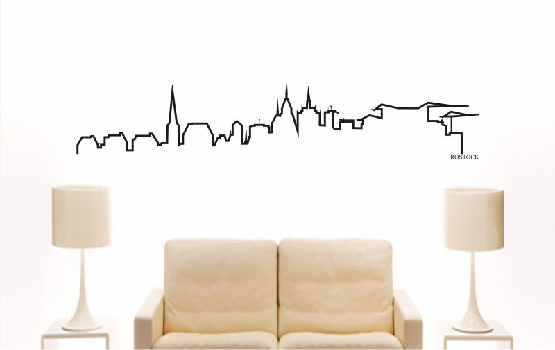 WANDTATTOO e873 Skyline Stadt - Rostock (Deutschland) Design 4