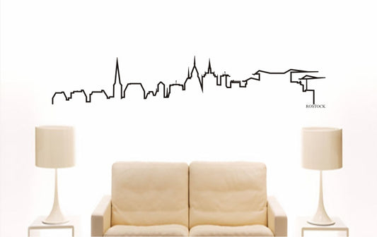 WANDTATTOO e873 Skyline Stadt - Rostock (Deutschland) Design 4
