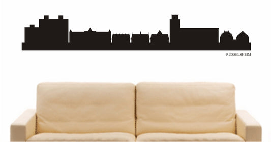 WANDTATTOO e874 Skyline Stadt - Rüsselsheim (Deutschland) Design 1