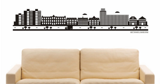 WANDTATTOO e874 Skyline Stadt - Rüsselsheim (Deutschland) Design 2