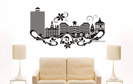 WANDTATTOO e875 Skyline Stadt - Saarbrücken (Deutschland) Design 3