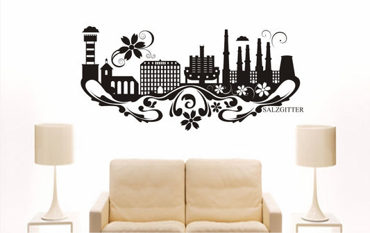 WANDTATTOO e876 Skyline Stadt - Salzgitter (Deutschland) Design 3