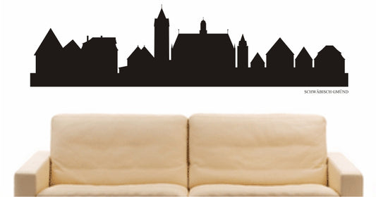 WANDTATTOO e878 Skyline Stadt - Schwäbisch Gmünd (Deutschland) Design 1