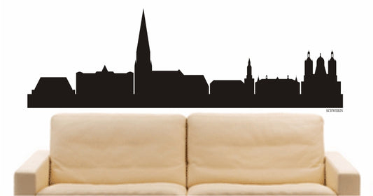 WANDTATTOO e880 Skyline Stadt - Schwerin (Deutschland) Design 1