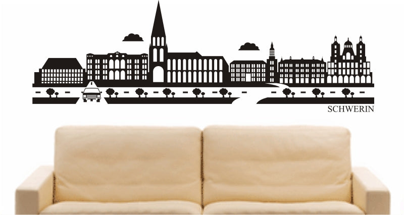 WANDTATTOO e880 Skyline Stadt - Schwerin (Deutschland) Design 2