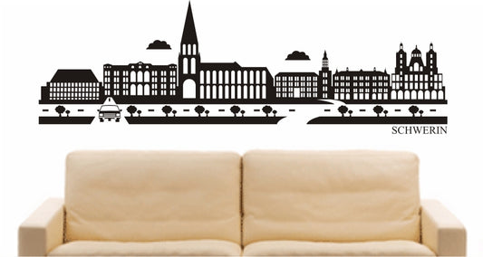 WANDTATTOO e880 Skyline Stadt - Schwerin (Deutschland) Design 2