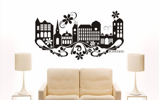 WANDTATTOO e881 Skyline Stadt - Schwerte (Deutschland) Design 3