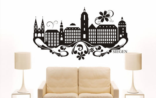 WANDTATTOO e882 Skyline Stadt - Siegen (Deutschland) Design 3