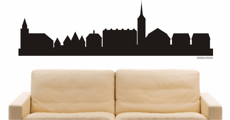 WANDTATTOO e883 Skyline Stadt - Sindelfingen (Deutschland) Design 1