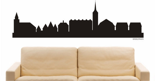 WANDTATTOO e883 Skyline Stadt - Sindelfingen (Deutschland) Design 1