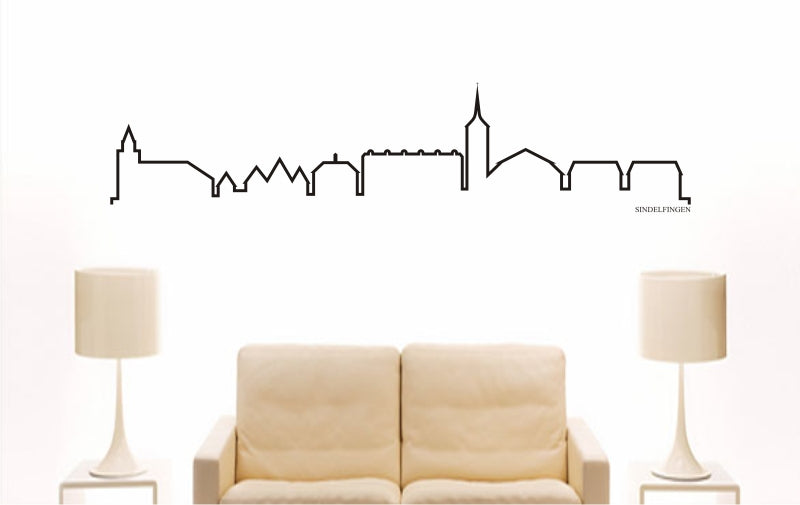 WANDTATTOO e883 Skyline Stadt - Sindelfingen (Deutschland) Design 4